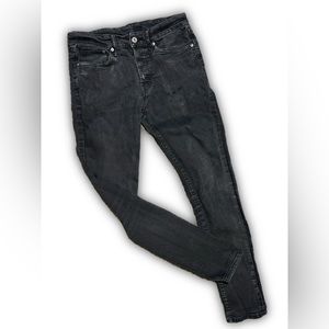 Moulante & denim, size 30, black, faded, button up, skinny jeans